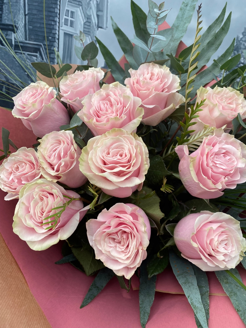 Pink rose bouquet delivered in Eastbourne 