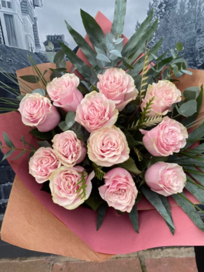 Pink rose bouquet delivered in Eastbourne 