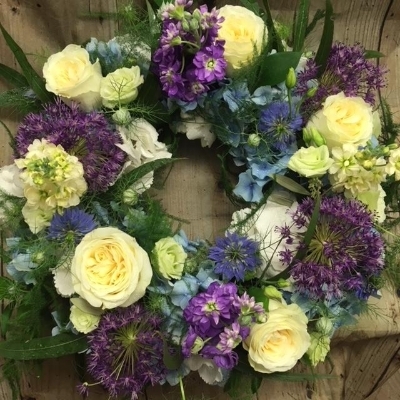 Wreath Purples, Blues, Creams & White