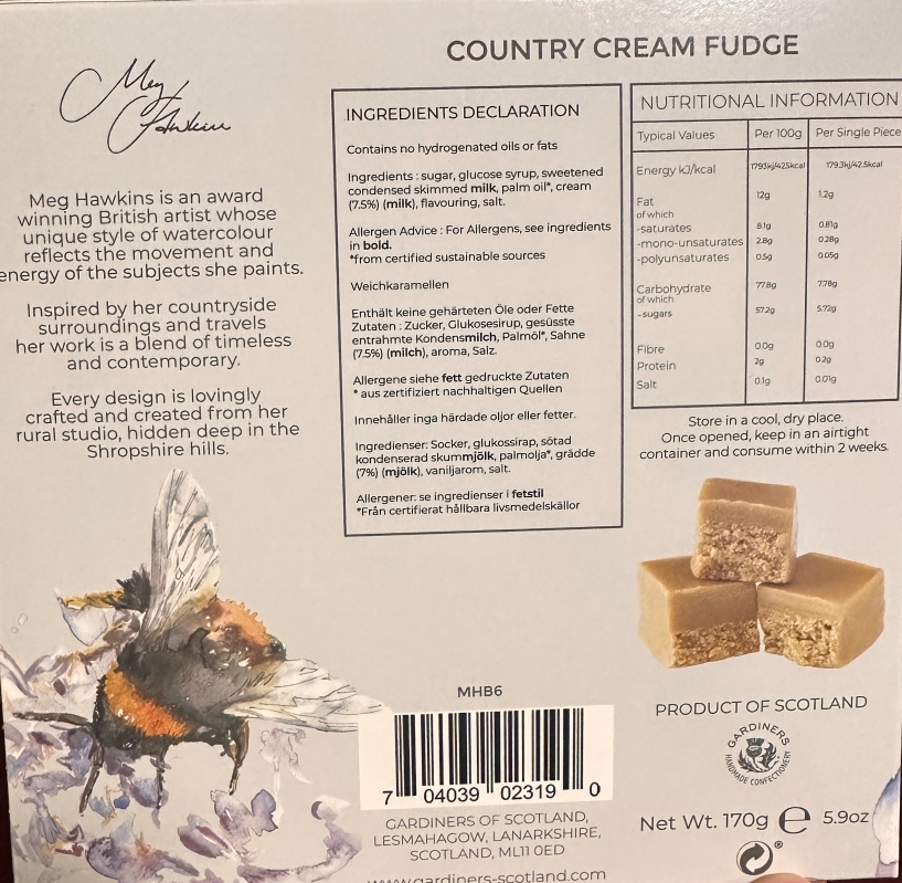 Meg Hawkins Bee Luxury clotted cream Fudge