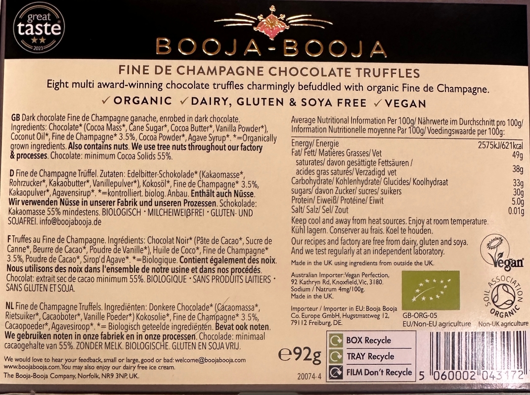 Booja Booja Fine De Champagne Truffles