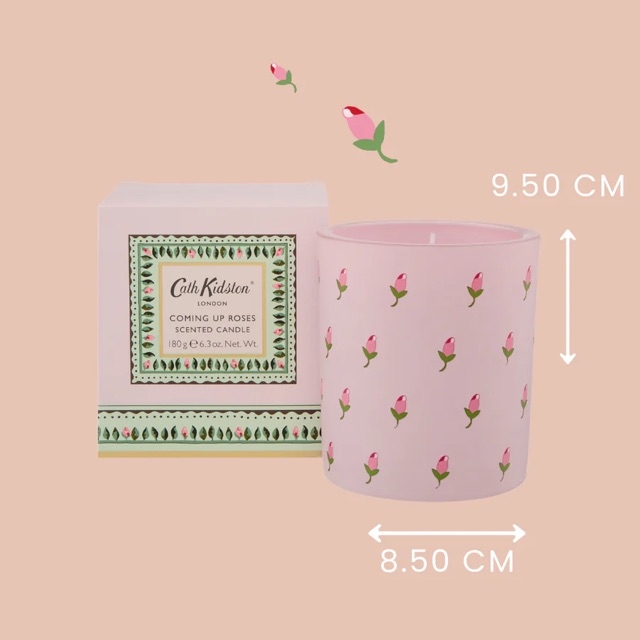 Cath Kidston Home Fragrance Pink Coming Up Roses Glass Candle, 180g