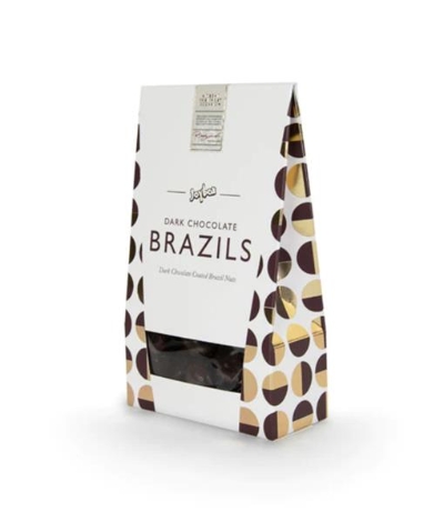 Dark chocolate Brazil nuts sold locally in Eastbourne.