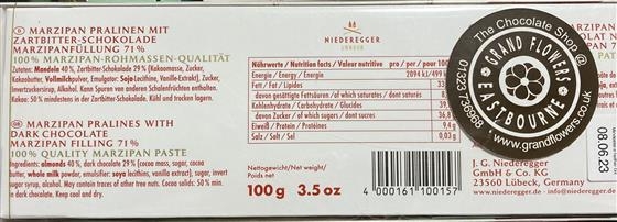 Niederegger Dark Chocolate Marzipan