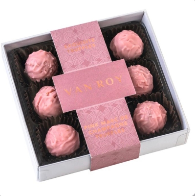 Pink champagne truffles