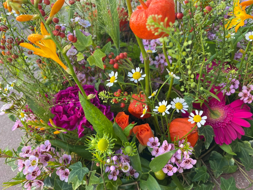 Wild meadow funeral flowers Eastbourne 