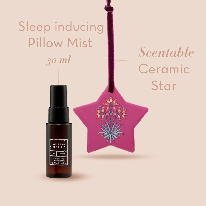 William Morris pillow mist and ceramic star