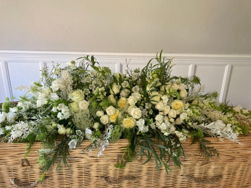 Classic Whites & Greens Casket Spray