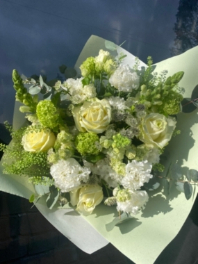 All white flower bouquet by Grand Flowers of Eastbourne 