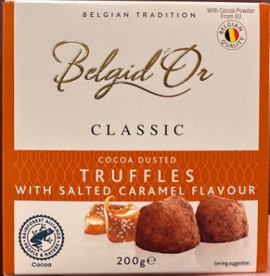 Belgian salted caramel cocoa dusted truffles