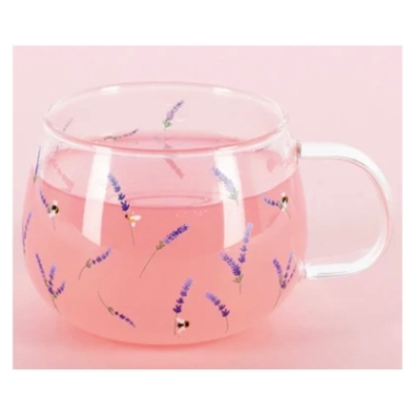 Ditsy Lavender Glass Mug