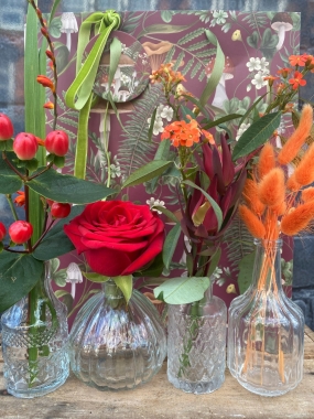 Autumn vase of flowers 