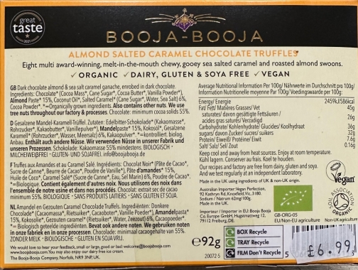 Booja Booja Almond salted caramel truffles from Grand Flowers Eastbourne