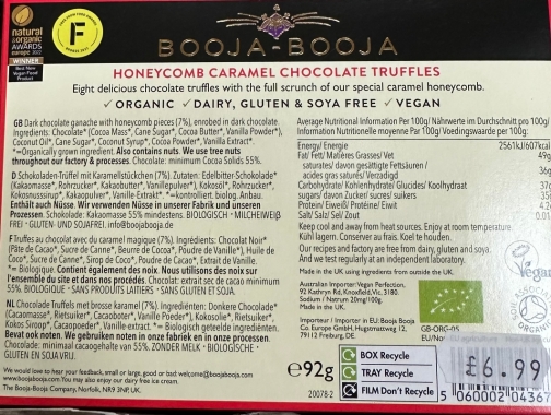 Booja Booja Honeycomb Caramel Chocolates locally in Eastbourne