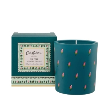 Cath Kidston Home Fragrance Fig Tree Dark Green Glass Candle, 180g