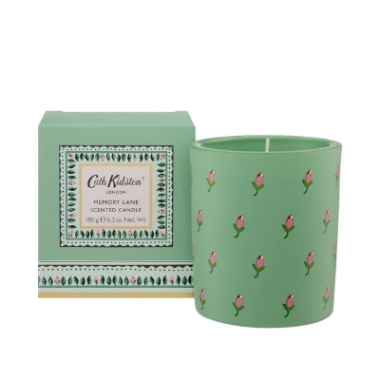 Cath Kidston Home Fragrance Light Green Memory Lane Glass Candle, 180g