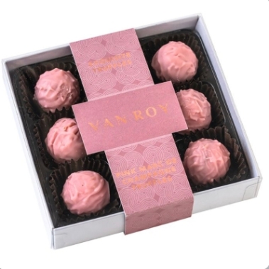 Pink champagne truffles