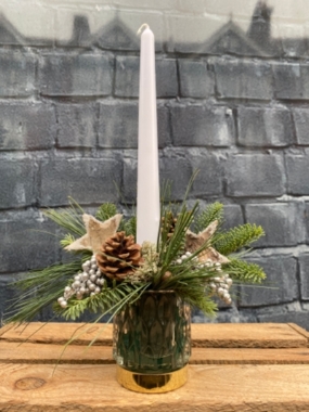 Christmas candle table arrangement for delivery in Eastbourne